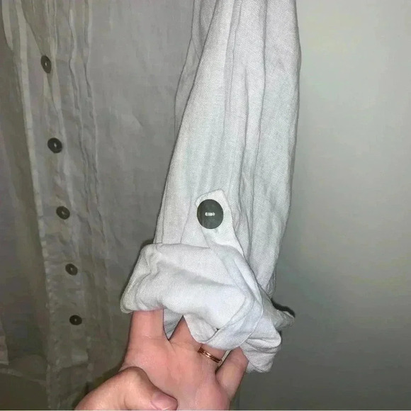 Women’s Match Point Made in USA Linen Oversized Button Front Tunic Small - Picture 4 of 10